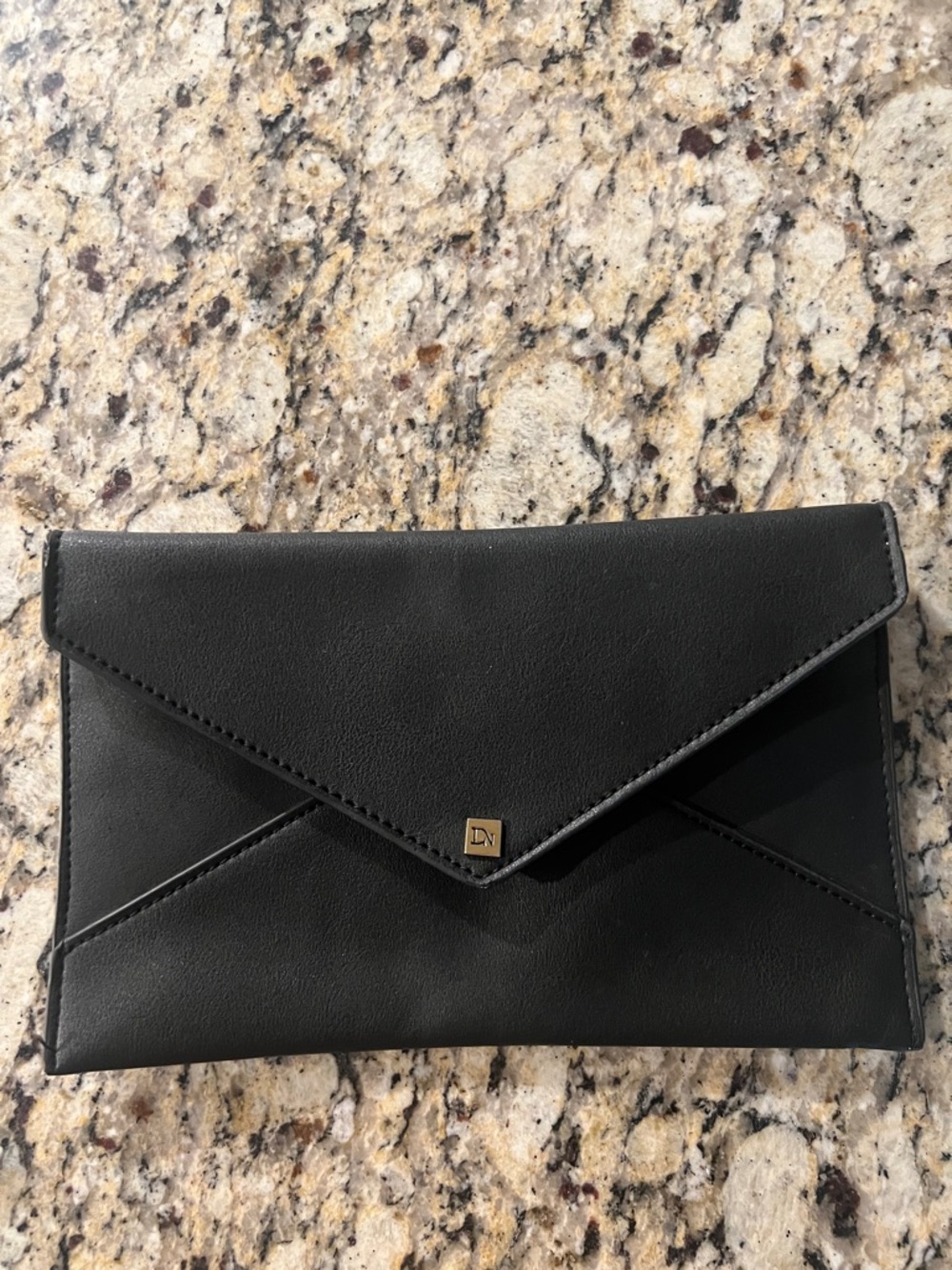 Elegant Black Leather Wristlet
